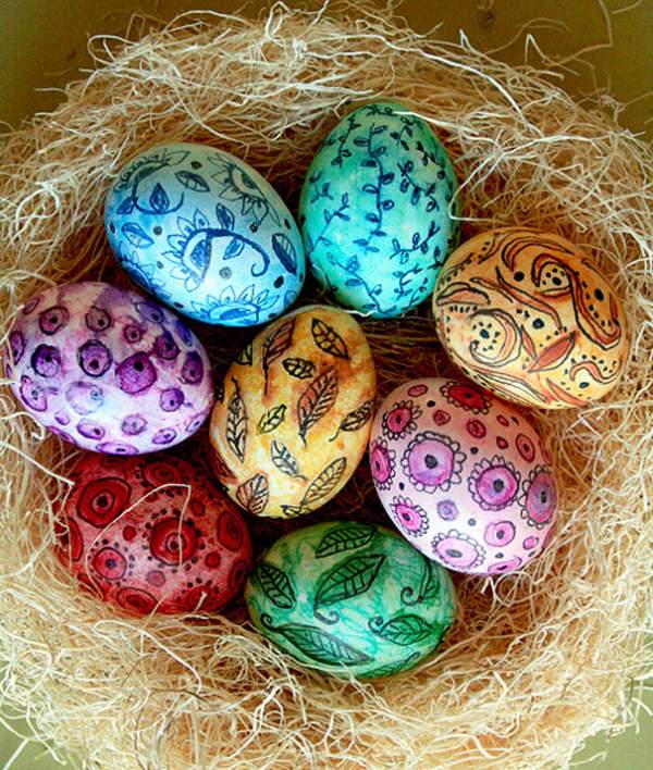 Фото Как красиво красить яйца на Пасху: лучшие идеи №17
