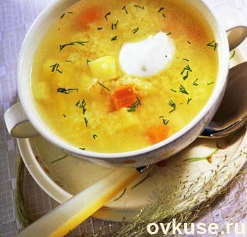 Фото Рецепт пшённого куриного супа в мультиварке №1
