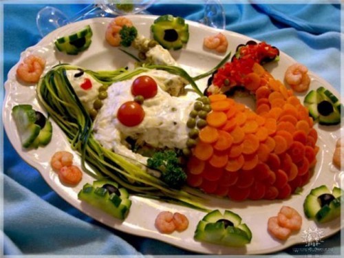 Новогодние салаты на морскую тематику: оформляем салаты из морепродуктов