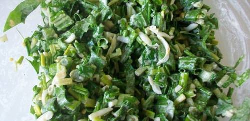 Салат из черемши с зеленым луком