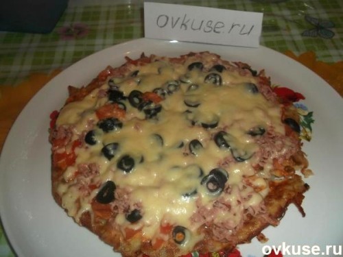 Фото Рецепт пиццы на сковороде без теста №2