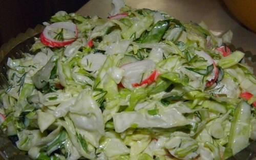 Фото Крабовый салат с капустой №7