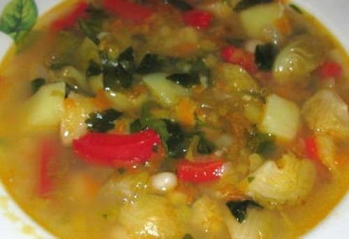 Фото Овощной суп с фасолью и брюссельской капустой №2