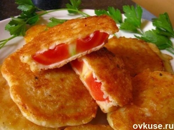 Жареные помидоры в сырном кляре
