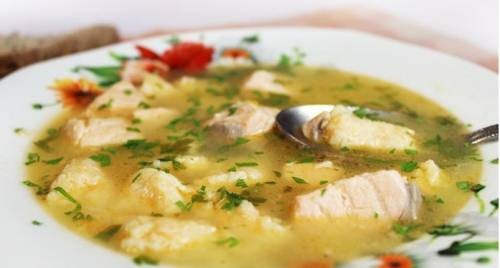 Суп рыбный с сырными клецками